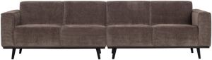 BePureHome STATEMENT 4 ZITS BANK 280 CM PLATTE BREDE RIB TAUPE