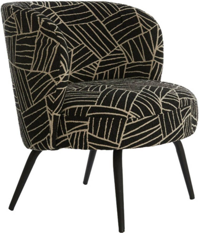 Light & Living Fauteuil Dieyda Zwart Wit