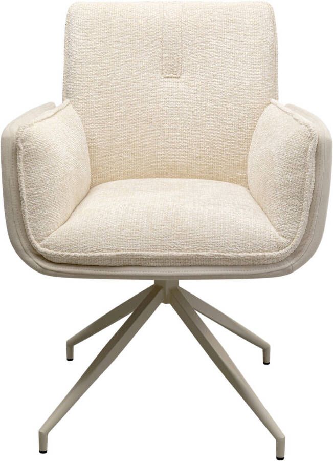 Kare Design Hilla draaistoel armleuningen creme