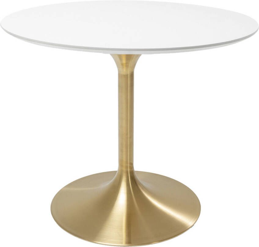 Kare Design Invitation Ronde Tafel 90 Cm Wit Messing