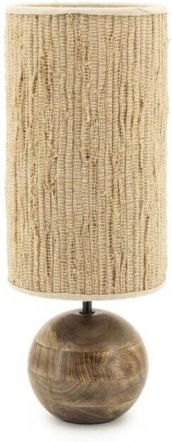 By-Boo Tafellamp Gadja Hout en Jute 55cm Natuurlijk