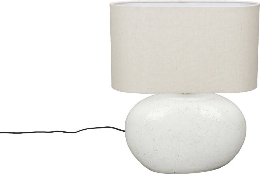 Dutchbone Tablelamp Hailey Linnen en keramiek 50cm Wit