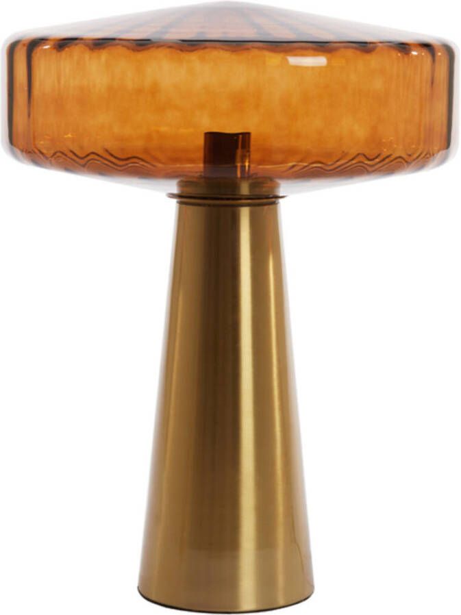 Light & Living Tafellamp Pleat Glas 53cm Bruin