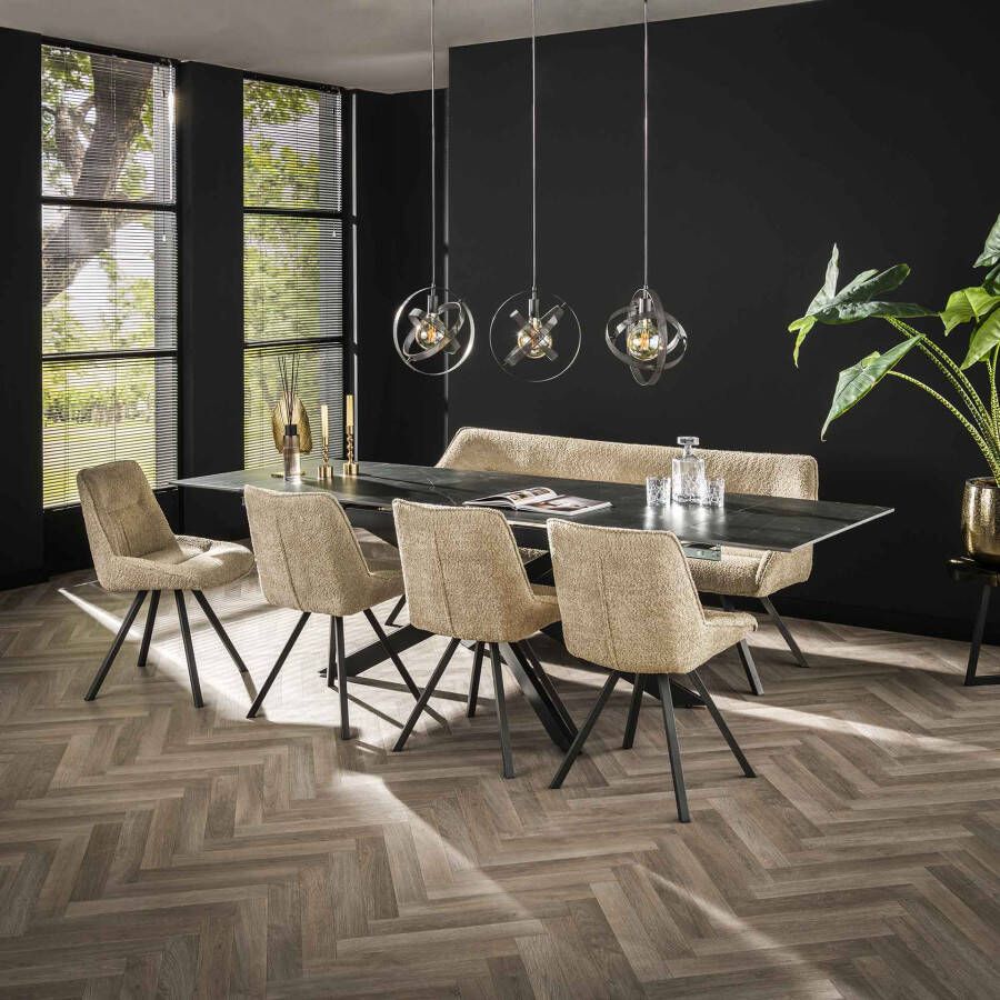 Uitschuiftafel 180-260 Ceramic Natural Black