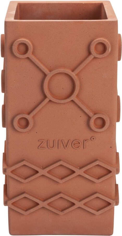 Zuiver Graphic Vaas Vierkant Terracotta