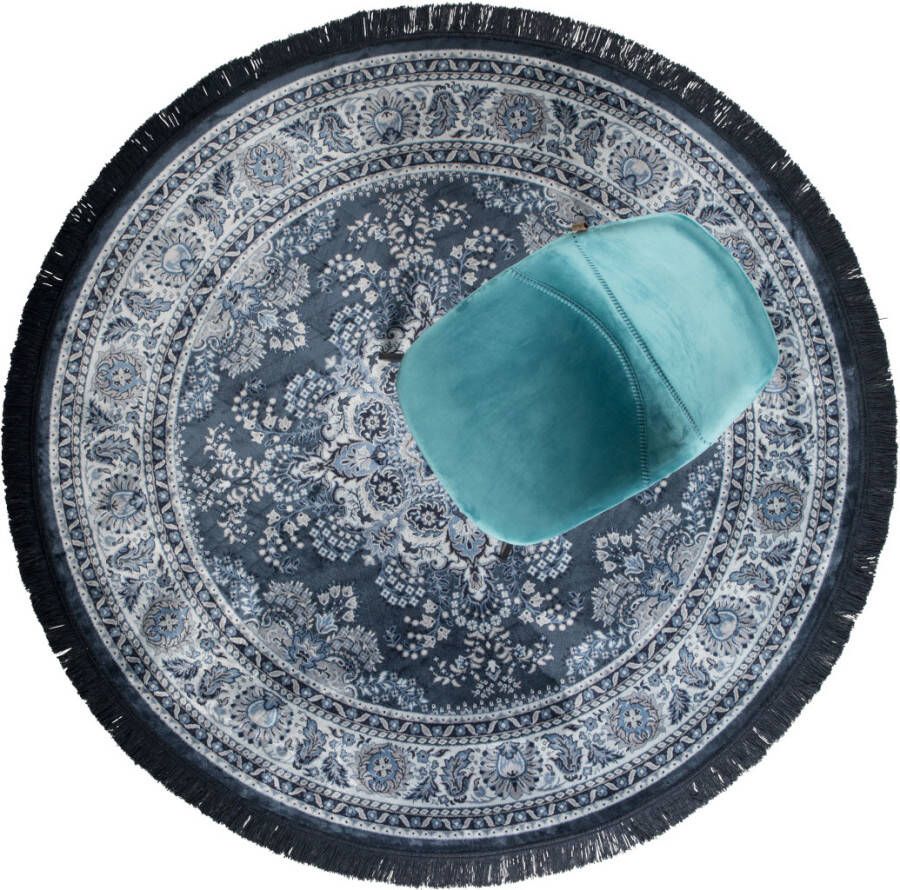 Dutchbone Rond Vloerkleed Bodega 175cm Blue