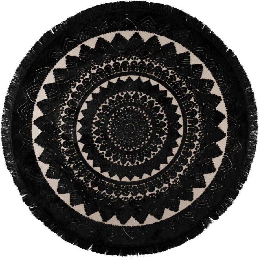 Dutchbone Nelson Vloerkleed Ø 175 cm Zwart