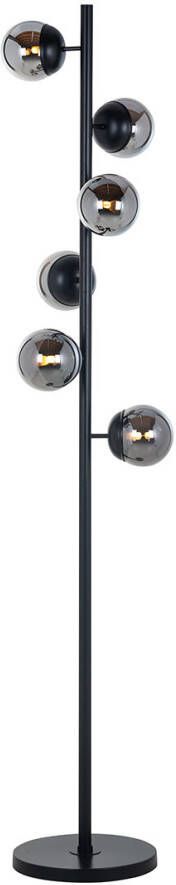 Richmond Interiors Richmond Vloerlamp 'Zola' 6-lamps kleur Smoked Black