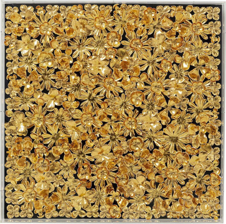 Kare Design | Schilderij Gold Flower 80x80cm | Woonaccessoires | Schilderij