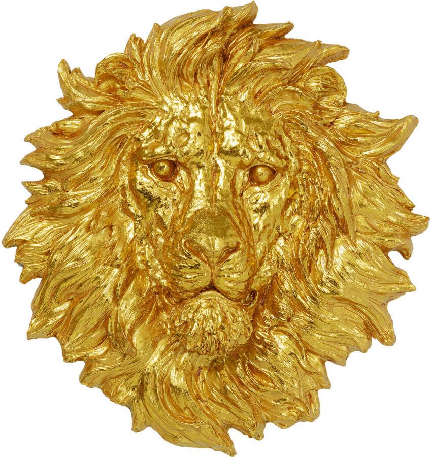 Kare Design Kare Wanddecoratie Lion Head Gold 90x100cm