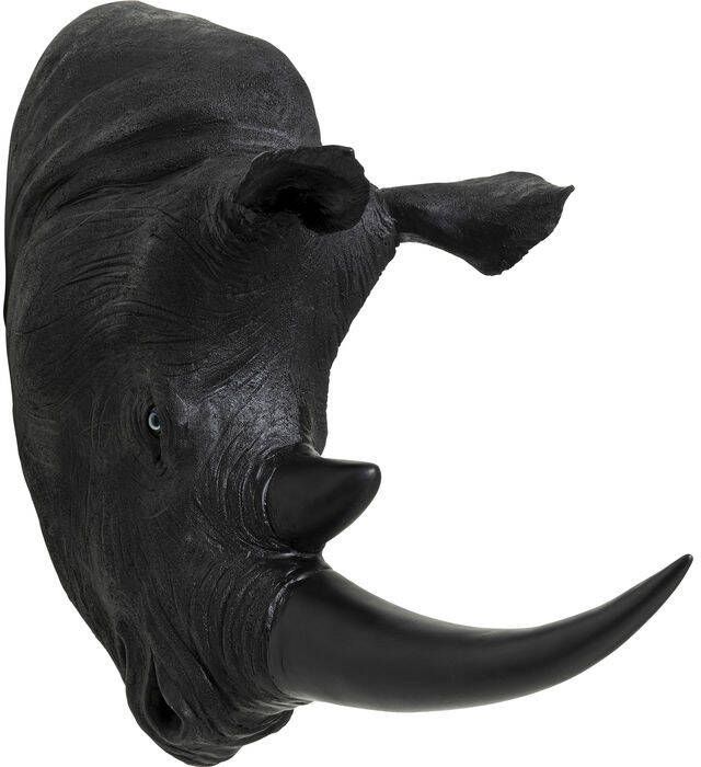 Kare Design Wanddecoratie Rhino Head Antique Black 22x43cm