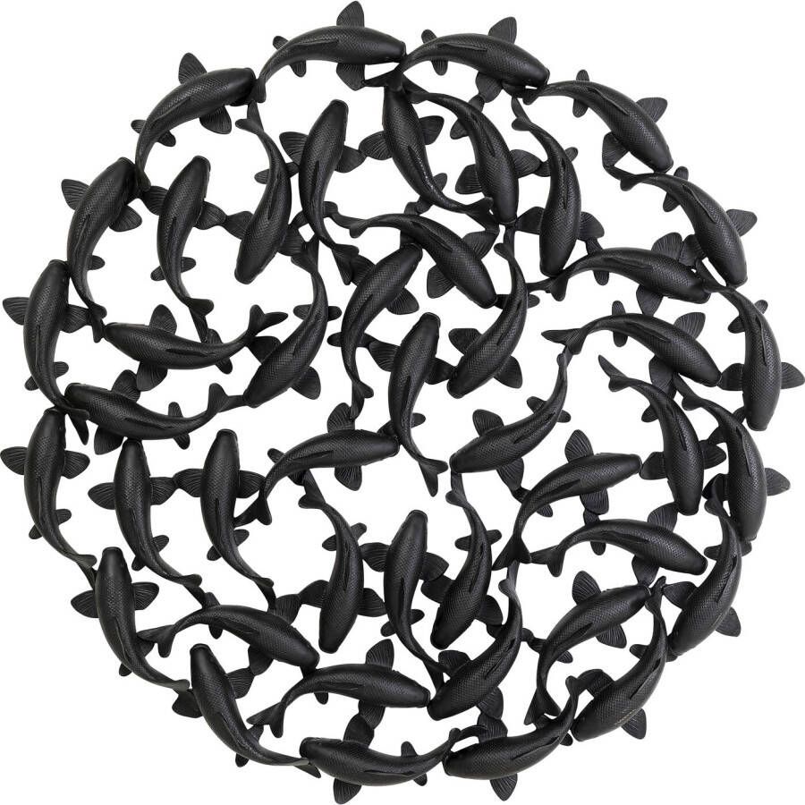 Kare Design Kare Wanddecoratie School of Koi Black Ø160cm
