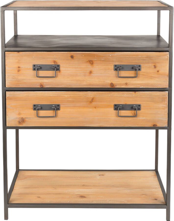 ZILT Industrieel Halkastje Clay met 2 laden Bruin