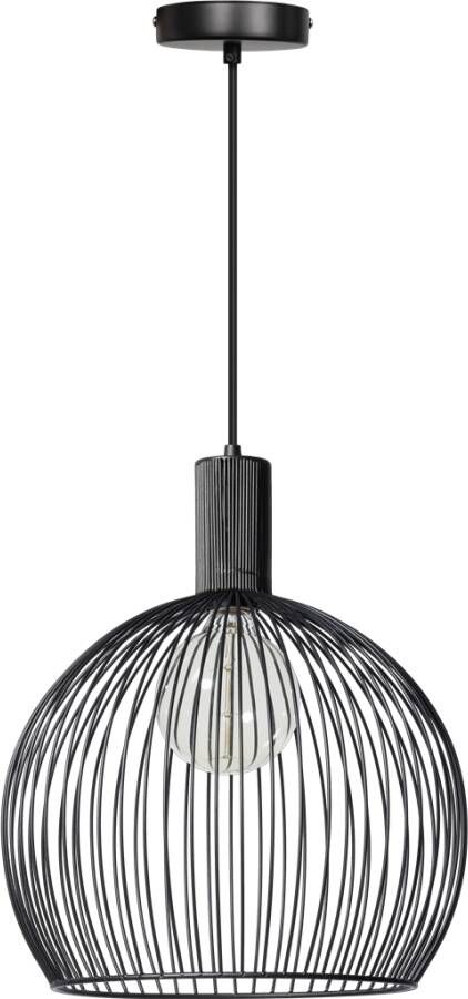 Expo Trading Wire Draden hanglamp 1 lichts zwart d:40cm Modern ETH 2 jaar garantie