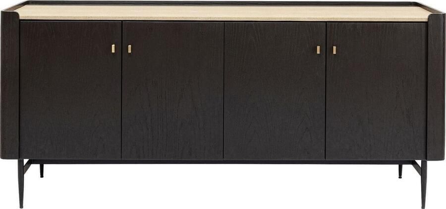 Kare Design Milano Dressoir B180x D55 X H85 Cm Zwart|Donkerbruin