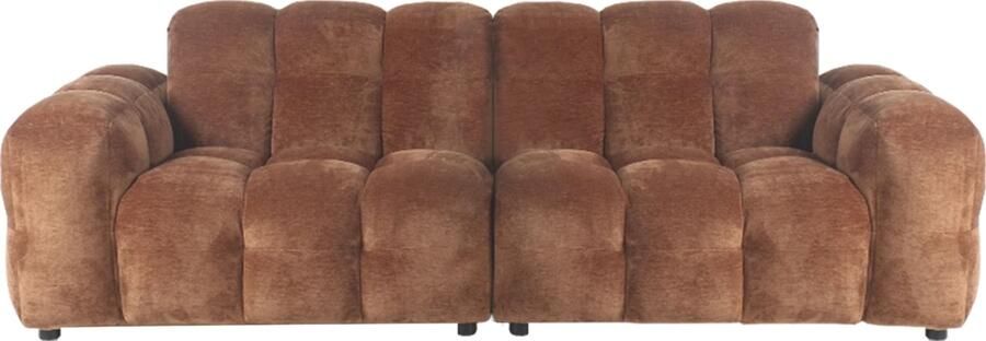 Dutchbone | Bank Hackman 3-zitsbank Velours Cognac | Zitmeubels woonkamer | 3-zitsbank - Foto 3