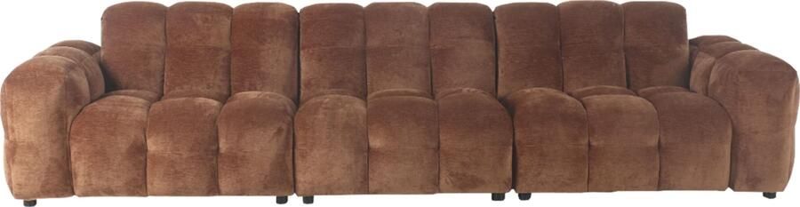 Dutchbone | Bank Hackman 4 5-zitsbank Velours Cognac | Zitmeubels woonkamer | 4 5-zitsbank