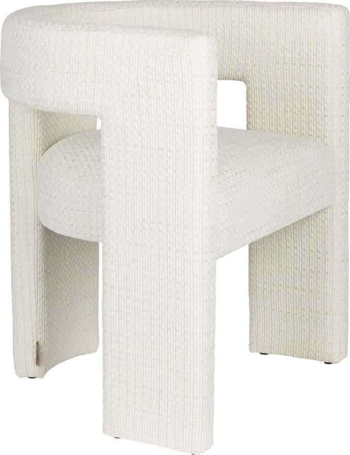 Dutchbone | Dining Eetkamerstoel Medina Off White | Zitmeubels eetkamer | Armstoel - Foto 2
