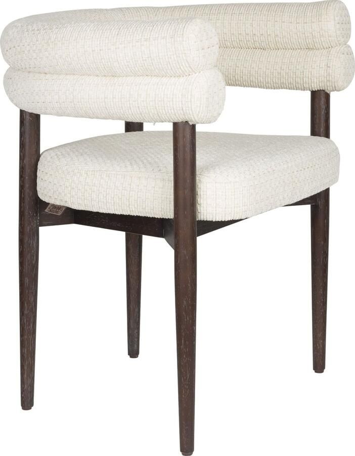 Dutchbone | Dining Eetkamerstoel Sela Off White | Zitmeubels eetkamer | Armstoel - Foto 2