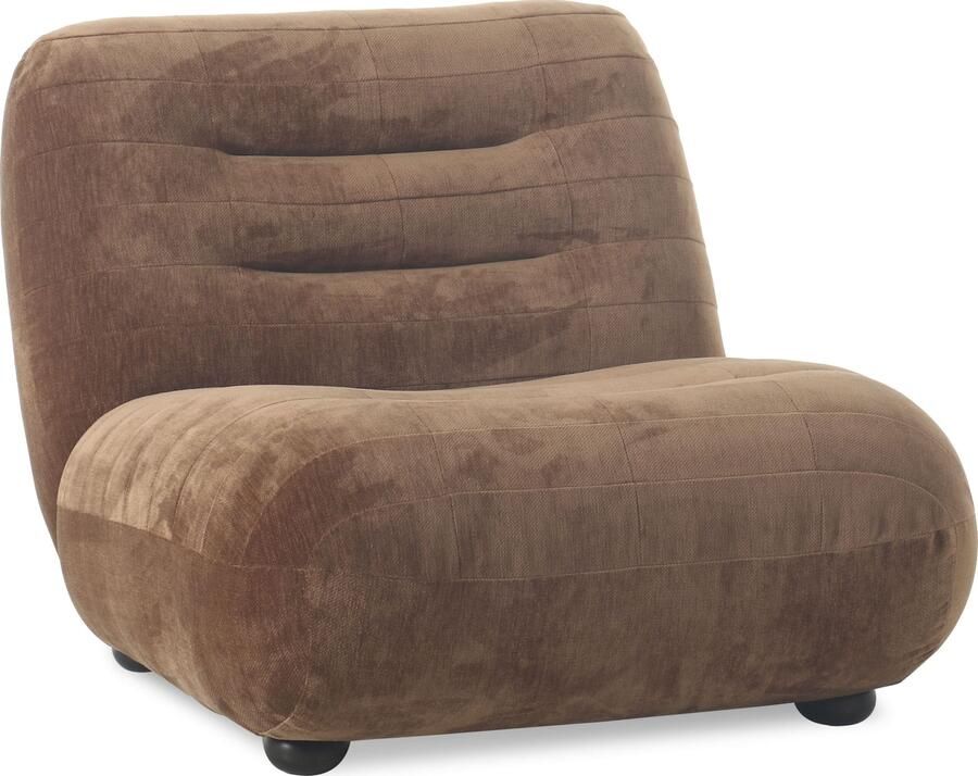 Dutchbone | Fauteuil Wyatt Velours Cognac | Zitmeubels woonkamer | Fauteuil