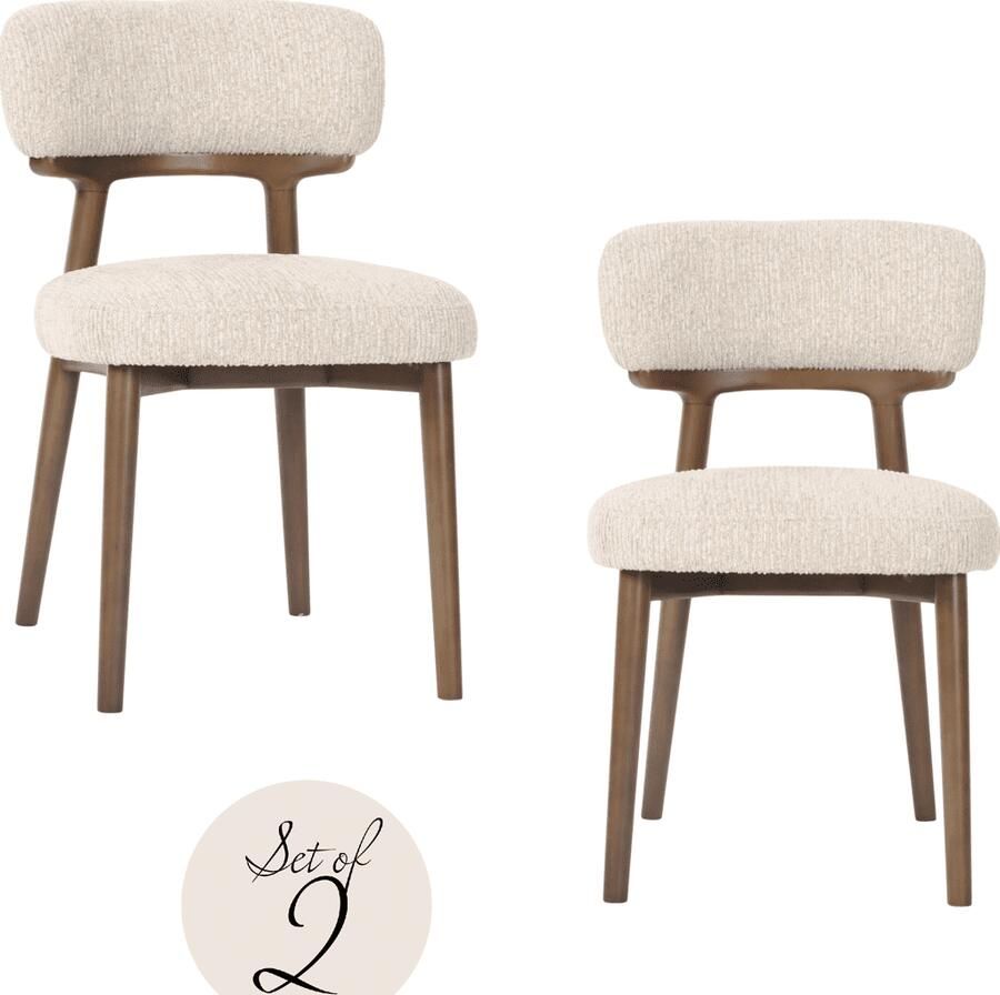 Richmond Interiors Richmond Eetkamerstoel Basker Geo stof Naturel