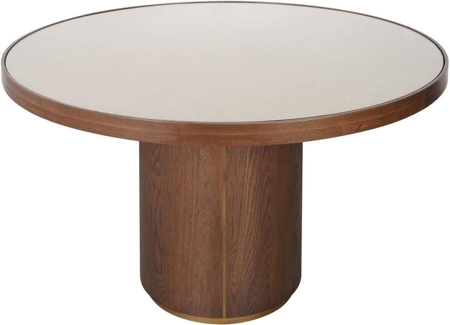 Richmond Interiors Richmond Ronde Eettafel Willox Linnen en eiken 130cm Bruin