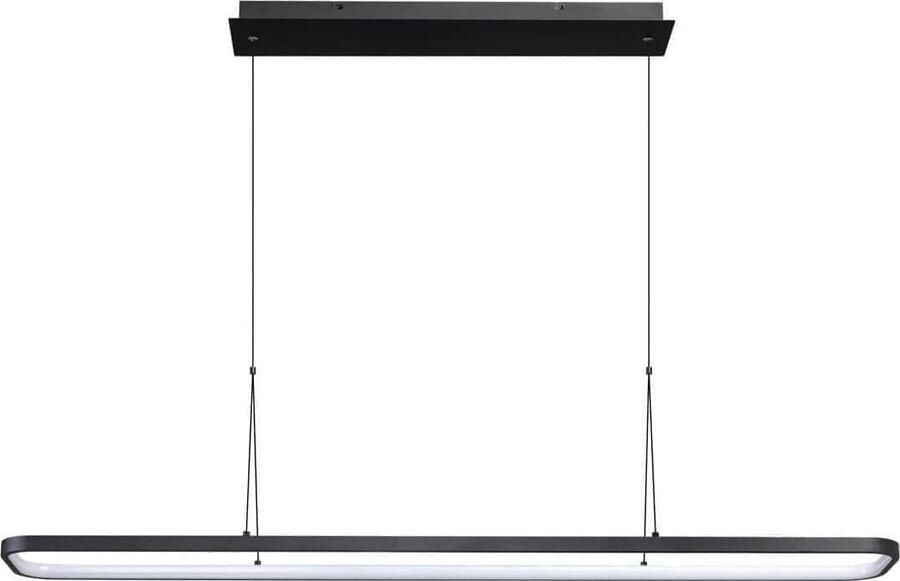 ETH verlichting | ETH Avenue Hanglamp Led 3 Step Dimmable 2700k 36w 1537Lm 120x20cm Zwart + 2 Mtr Zwart Staaldraad + Memory Plafondbak 60x12x4cm |