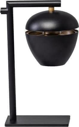 ETH verlichting | ETH Claire Tafellamp E27 Zwart+goud Aan Uit Op Stang H33cm Kap 15cm | Woonaccessoires | Tafellamp