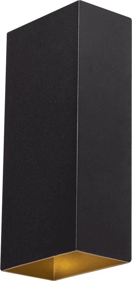 ETH verlichting | ETH David Wandlamp 2x GU10 Zwart + Goud Binnenkant | Woonaccessoires | Wandlamp