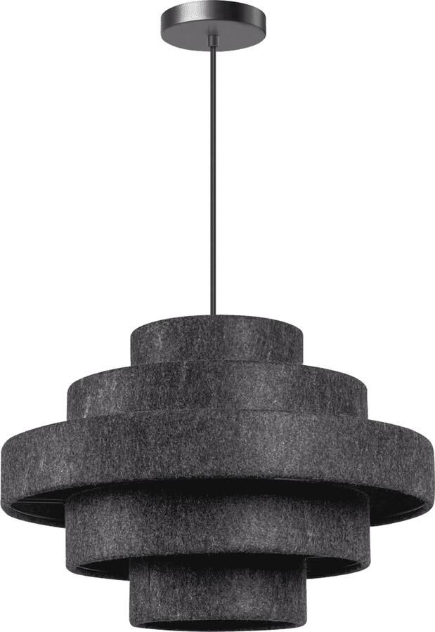 ETH verlichting | ETH Jones Hanglamp E27 5 X Stof Ring Kleur Antraciet Grijs | Woonaccessoires | Hanglamp