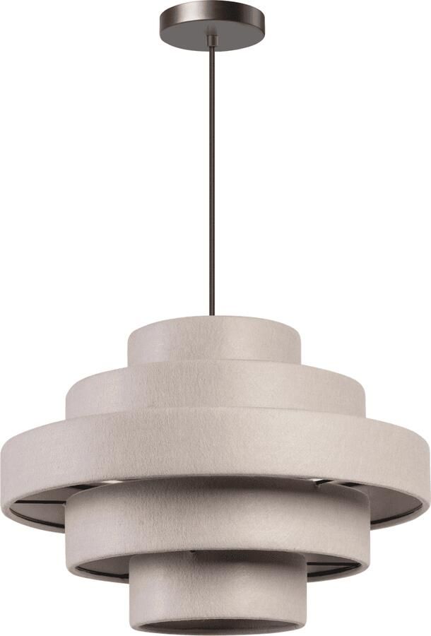 ETH verlichting | ETH Jones Hanglamp E27 5 X Stof Ring Kleur Creme zand | Woonaccessoires | Hanglamp