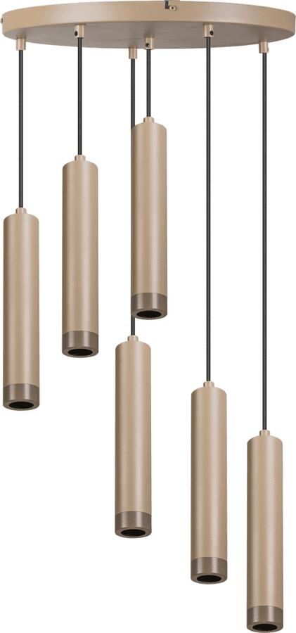 ETH verlichting | ETH Miller Hanglamp Rond 6x E27 Mat Zand | Woonaccessoires | Hanglamp