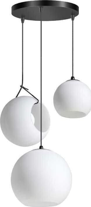 ETH verlichting | ETH Orb Opal Hanglamp TRIO 3x E27 Opaal Glas 20-25-30cm Zwart | Woonaccessoires | Hanglamp