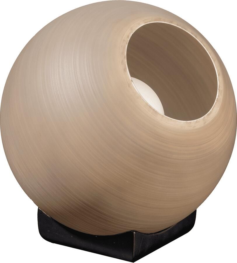 ETH verlichting | ETH Orb Saturn Tafellamp 1x E27 Taupe grijs Glas 25cm Zwart | Woonaccessoires | Tafellamp