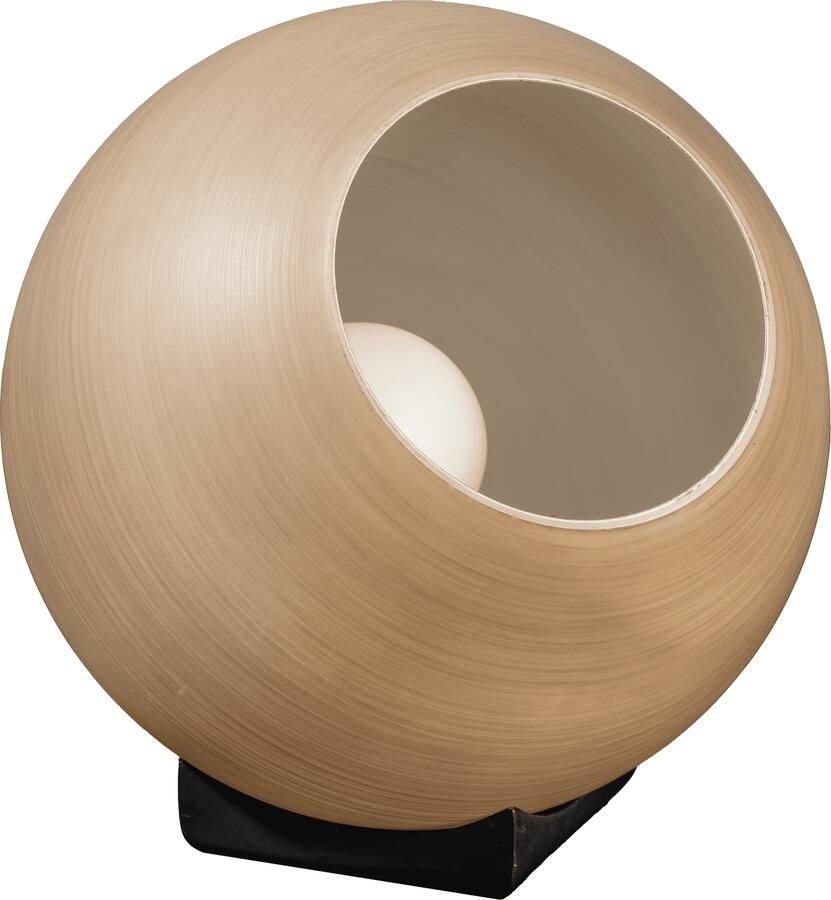 ETH verlichting | ETH Orb Saturn Tafellamp 1x E27 Taupe grijs Glas 35cm Zwart | Woonaccessoires | Tafellamp
