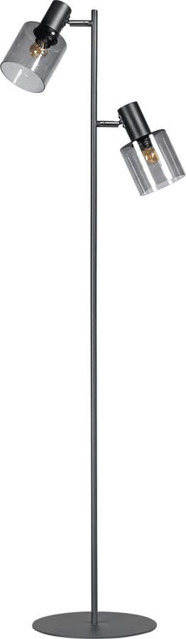 ETH verlichting | ETH Sledge Glass Vloerlamp 2x E27 Smoke Glass | Woonaccessoires | Vloerlamp