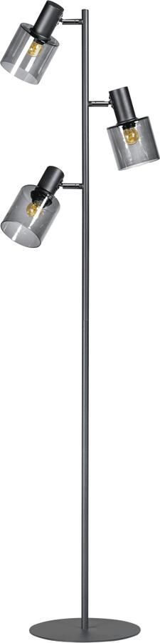 ETH verlichting | ETH Sledge Glass Vloerlamp 3x E27 Smoke Glass | Woonaccessoires | Vloerlamp