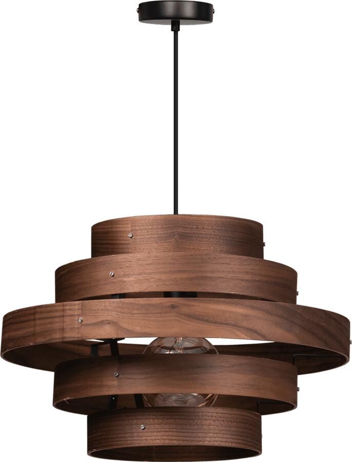 ETH verlichting | Walnut hanglamp hout 5 rings | Woonaccessoires | Hanglamp