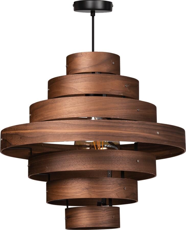 ETH verlichting | Walnut hanglamp hout 7 rings | Woonaccessoires | Hanglamp