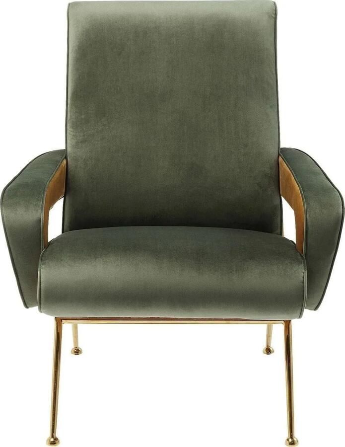 Kare Design Luna High Velvet Fauteuil Groen Fluweel