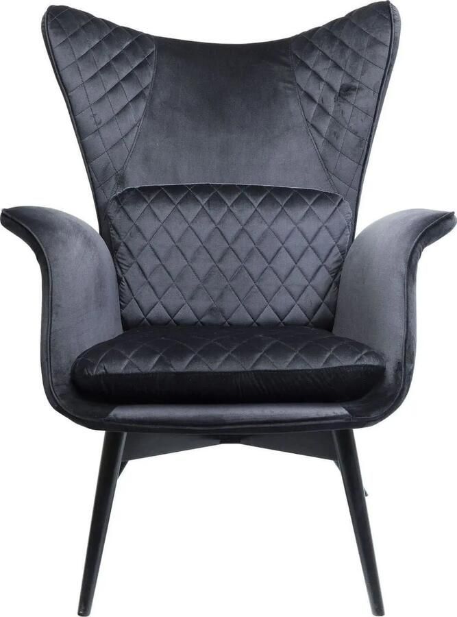 Kare Design Tudor Fauteuil Fluweel Zwart
