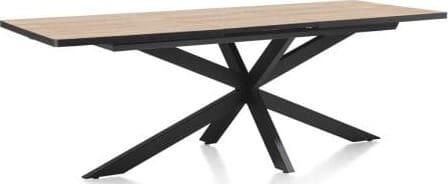 Henders en Hazel | Avalox uitschuiftafel 190 (+ 60) x 98 cm kleur oak natural vintage centrale poot | Eettafels | Eettafel