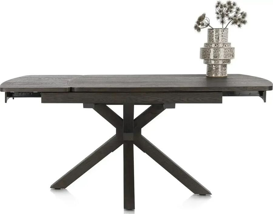 Henders en Hazel | Nyon uitschuiftafel 140 (+ 50) x 100 cm basalt | Eettafels | Uitschuiftafel