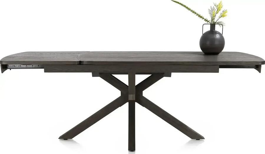 Henders en Hazel | Nyon uitschuiftafel 170 (+ 60) x 100 cm basalt | Eettafels | Uitschuiftafel