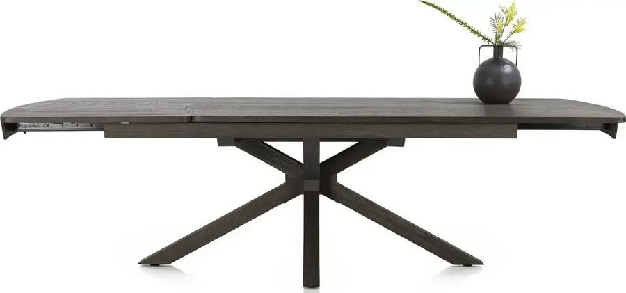 Henders en Hazel | Nyon uitschuiftafel 200 (+ 80) x 100 cm basalt | Eettafels | Uitschuiftafel