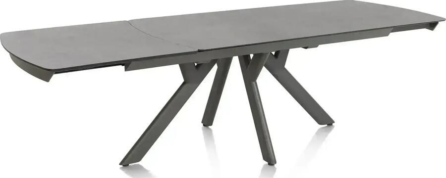 Henders en Hazel | Vegas uitschuiftafel 200 (+ 80) x 100 cm keramiek op glas antraciet | Eettafels | Uitschuiftafel