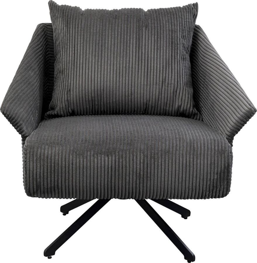 Kare Design | Draaifauteuil Milo Grey | Zitmeubels woonkamer | Draaifauteuil