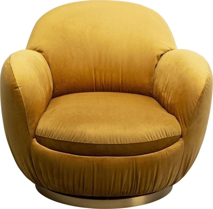 Kare Design | Draaifauteuil Nube Yellow | Zitmeubels woonkamer | Draaifauteuil