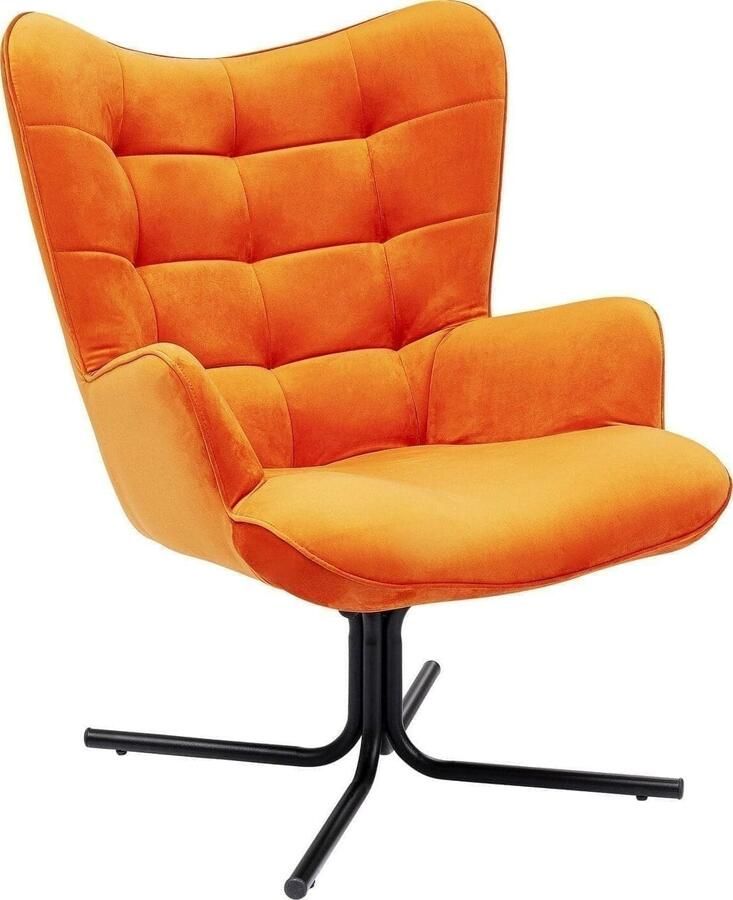 Kare Design | Draaifauteuil Oscar Velvet Orange | Zitmeubels woonkamer | Draaifauteuil