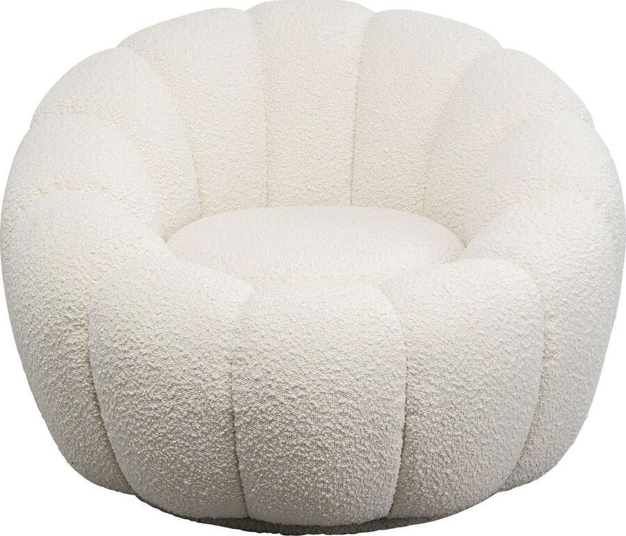 Kare Design | Draaifauteuil Peppo Bloom White | Zitmeubels woonkamer | Draaifauteuil
